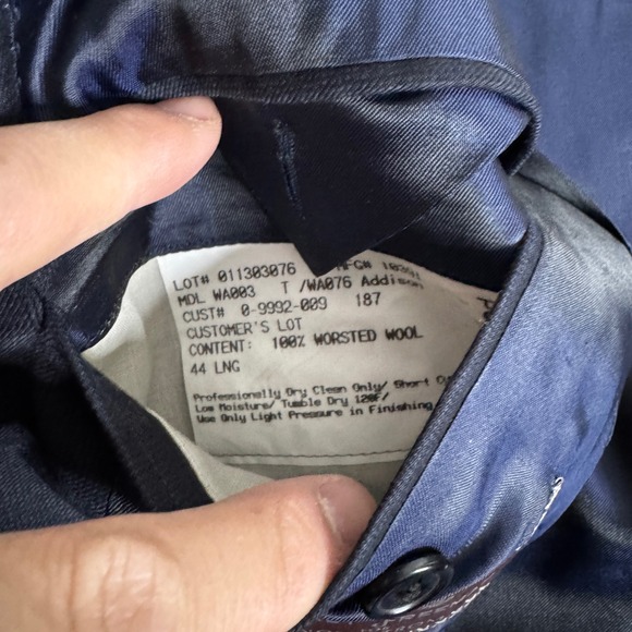 Hickey Freeman for Nordstrom 100% Worsted Wool Navy Blazer 44L Ing Loro Piana - Picture 5 of 5